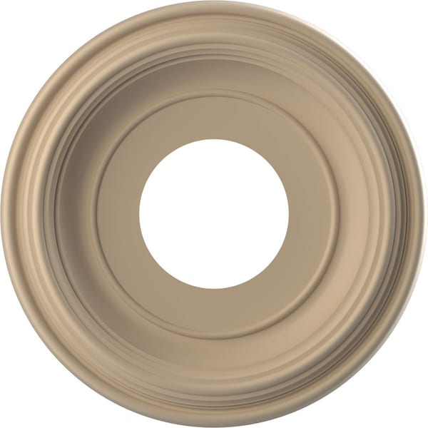 Ekena Millwork Traditional PVC Medallion (Canopies up to 5 1/2"), 10"OD x 3 1/2"ID x 1 1/8"P, Satin Smokey Beige CMP10TRGBE - main